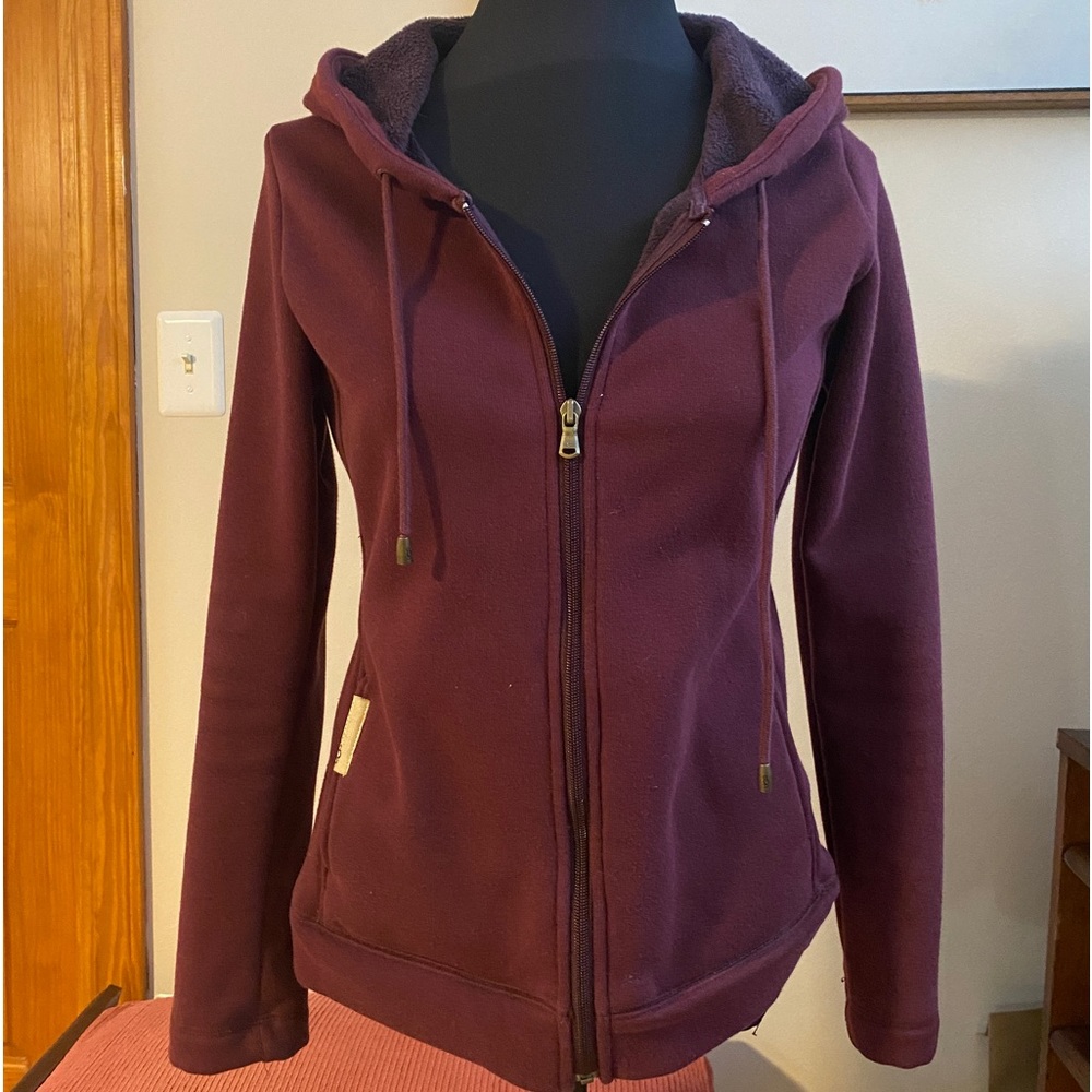 Ugg burgundy fleece lined full zip hoodie small